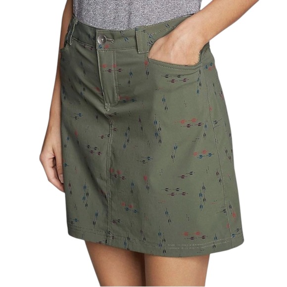 Eddie Bauer Adventurer 2.0 Stretch Skort Women's Size 10 Olive Green Arrow Print - Picture 4 of 9